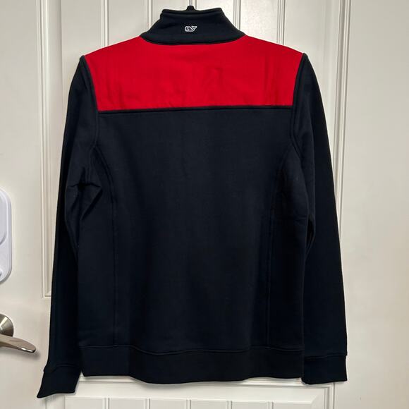 NWT Vineyard Vines Shep Shirt Quarter Zip S Black Red Pullover Classic Preppy - Picture 9 of 15